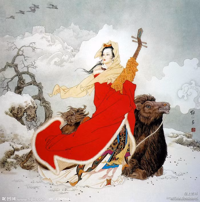  3. Vương Chiêu Quân: Vương Chiêu Quân là một thành viên trong tứ đại mỹ nhân Trung Quốc, sinh ra đã xinh đẹp, thông minh, biết chơi đàn, cờ vua, thư pháp. Tài năng và ngoại hình vô song của Chiêu Quân đã lan dọc theo sông Tương Tây đến kinh thành.