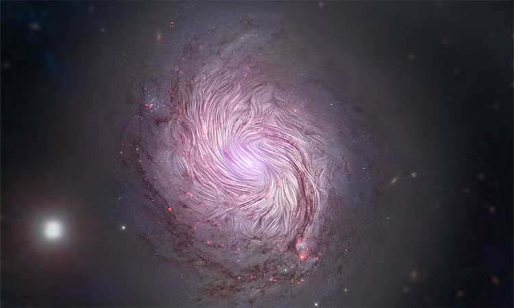 Thiên hà va cụm thiên hà cũng duy trì một từ trường tổng hợp ngoài những vật thể mang từ trường mà nó chứa đựng bên trong, ví dụ Trái Đất của chúng ta. Từ trường của thiên hà thường rất yếu, chỉ bằng một phần triệu từ trường Trái Đất, nhưng có thể kéo dài hàng triệu năm ánh sáng.