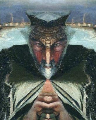 Năm 1902, họa sỹ người Hungary, Csontváry Kosztka Tivadar vẽ bức tranh "Ông lão đánh cá" (The Old Fisherman). Khi nhìn vào bức tranh có vẻ không có gì đặc biệt. Tuy nhiên, nếu ai đó đặt một tấm gương vào giữa bức tranh thì bạn sẽ nhận ra hai khuôn mặt với hai vẻ mặt trái ngược.