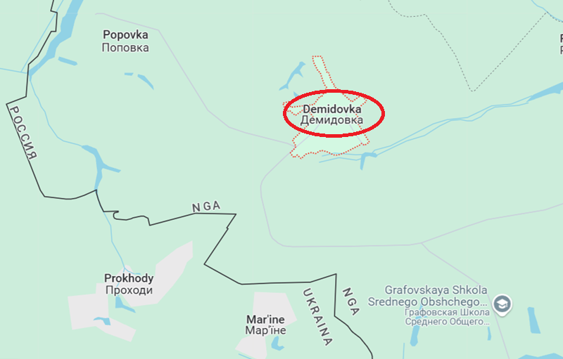Sau hơn một tuần giao tranh ác liệt, Nga và Ukraine hiện đang kiểm soát mỗi bên một nửa ngôi làng này. Tuyến giao tranh hiện nay kéo dài dọc theo các đường Shkolnaya, Mostovaya và Kurskaya. Hiện tại, hai bên chỉ tiến hành các cuộc giao tranh quy mô nhỏ trong làng, chủ yếu sử dụng pháo binh và máy bay không người lái để tấn công lẫn nhau. Nhìn chung, mặt trận tại khu vực này đang dần ổn định. Ảnh: Google Maps