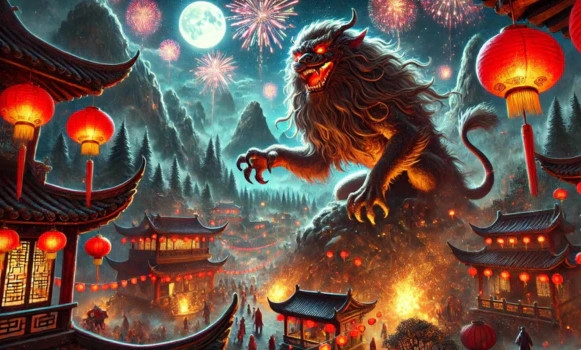 Chứng kiến cảnh tượng đó, một bà lão tốt bụng không nỡ để ông ở lại chịu chết nên đã kể lại mọi chuyện và khuyên ông nên chạy trốn cùng mọi người. Thế nhưng, trái với sự lo lắng của bà lão, ông lão chỉ mỉm cười hiền hậu và trấn an mọi người rằng ông có cách để đánh đuổi con quái vật khổng lồ kia, rồi xin được ở lại nhà một đêm. Dĩ nhiên, không ai tin vào lời nói có phần lập dị của người lạ mặt, kể cả bà lão tốt bụng cũng đành lòng đi theo mọi người lên núi.