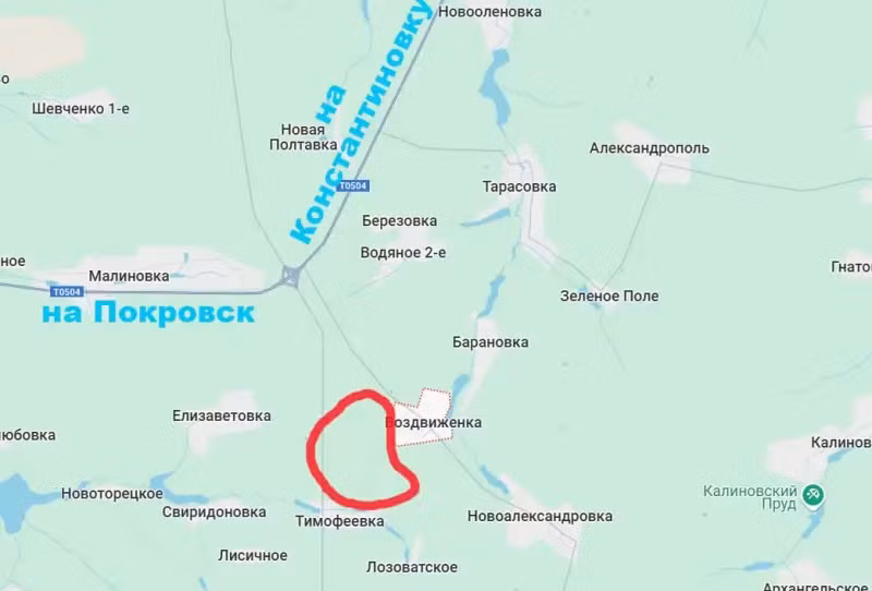 Đồng thời, quân Nga đã chiếm được làng Vozdvizhenka, nằm ở phía đông bắc Pokrovsk, sau đó nhanh chóng mở rộng kiểm soát ra các khu vực xung quanh dựa vào vị trí chiến lược của ngôi làng này. Ảnh: Topwar.