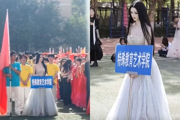 Nu sinh cam diec bi nghi la AI vi qua xinh dep