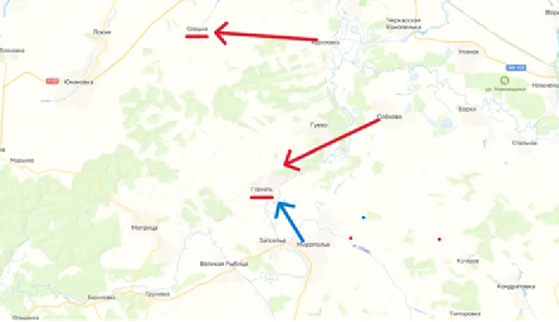 Hiện tại, quân Ukraine chỉ còn kiểm soát hai trang trại ở Kursk là Gornal và Oleshniya — cả hai đều là các điểm dân cư nhỏ nằm ngay trên đường biên giới. Dự đoán rằng Ukraine sẽ cố thủ tại những nơi này, không phải vì mục tiêu quân sự, mà là vì mục tiêu chính trị. Bởi chỉ cần Ukraine còn kiểm soát được dù chỉ một mét vuông ở Kursk, ông Zelensky vẫn có thể tuyên bố rằng chiến dịch Kursk chưa thất bại. Ảnh: Top War