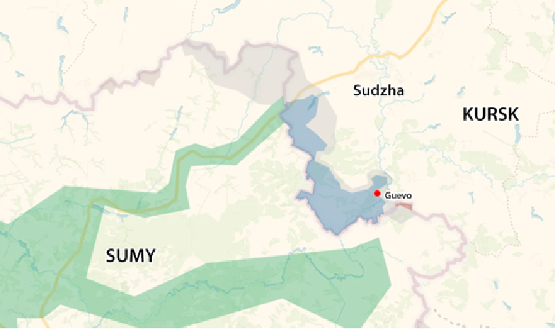 Sau nửa tháng ác chiến đẫm máu, quân Nga cuối cùng đã phá vỡ thế bế tắc trên chiến tuyến Kursk. Theo kênh Telegram North Wind đưa tin ngày 8/4, Trung đoàn cơ giới số 22 của Nga, với sự hỗ trợ từ Lữ đoàn thủy quân lục chiến số 40 và số 177, đã hoàn toàn kiểm soát được làng Guevo — khu định cư lớn cuối cùng do Ukraine nắm giữ tại Kursk. Việc giành lại khu vực này đồng nghĩa với việc chiến dịch Kursk đã kết thúc. Ảnh: DeepState