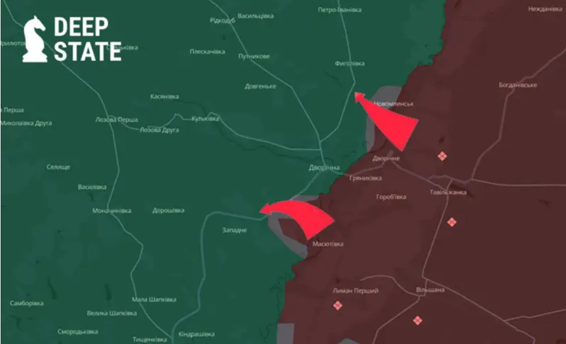 Vài ngày trước, quân Nga đã bất ngờ xuyên thủng phòng tuyến dài hơn 40 km dọc sông Oskil ở phía bắc Kupyansk, đồng thời vững chắc thiết lập một loạt đầu cầu ở bờ tây con sông này. Tuy nhiên, khi quân Nga vừa định tiếp tục tiến sâu hơn thì lập tức gặp rắc rối lớn. Ảnh: DeepState 