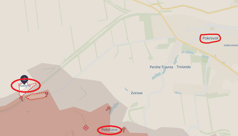 Với sự có mặt của các đơn vị này, ông Drapatyi đã ra lệnh cho quân đội Ukraine phát động phản công tại Pokrovsk.Theo Viện Nghiên cứu Chiến tranh Mỹ và trang Military Chronicle ngày 9-10 tháng 2, kể từ ngày 8 tháng 2, quân đội Ukraine đã sử dụng các đơn vị quy mô nhỏ để tiến hành các đợt phản công ban đầu dọc theo tuyến Kotlyne - Pishchane và tuyến Andriivka - Sribne. Ảnh: Euromaidan Press