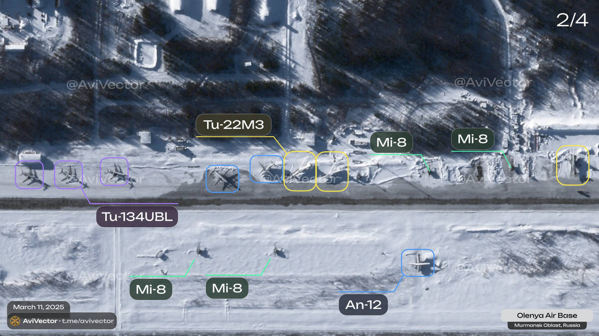 Căn cứ không quân Olenya, nằm cách Murmansk khoảng 90 km về phía Nam, từ lâu đã là cơ sở quan trọng của lực lượng hàng không chiến lược Nga. Nhưng quy mô triển khai lần này lại khá bất thường và gây tò mò về mục đích của nó - liệu điều này có phải là dấu hiệu của sự leo thang, động thái phòng thủ hay hoạt động hậu cần hay không. Ảnh X