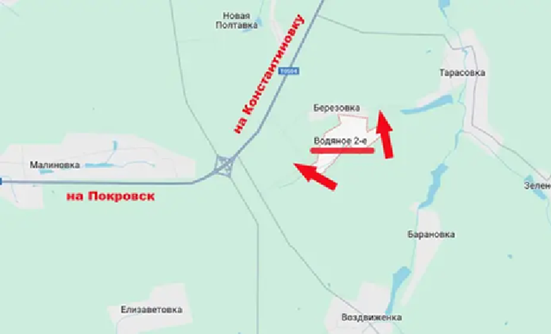 Nhìn vào bản đồ chiến sự, trong thời gian tới, quân Nga có khả năng sẽ tiến từ Berezivka và Vozdvyzhenka 2-e dọc theo tuyến đường cao tốc H32, hướng đến làng Nova Poltavka. Nếu kiểm soát được ngôi làng này, quân Nga sẽ có thể tiến công thuận lợi dọc theo tuyến đường. Trong phạm vi 10 km dọc theo con đường này chỉ có hai ngôi làng nhỏ, điều này có thể giúp quân Nga đẩy nhanh tốc độ tiến quân. Ảnh: Top War