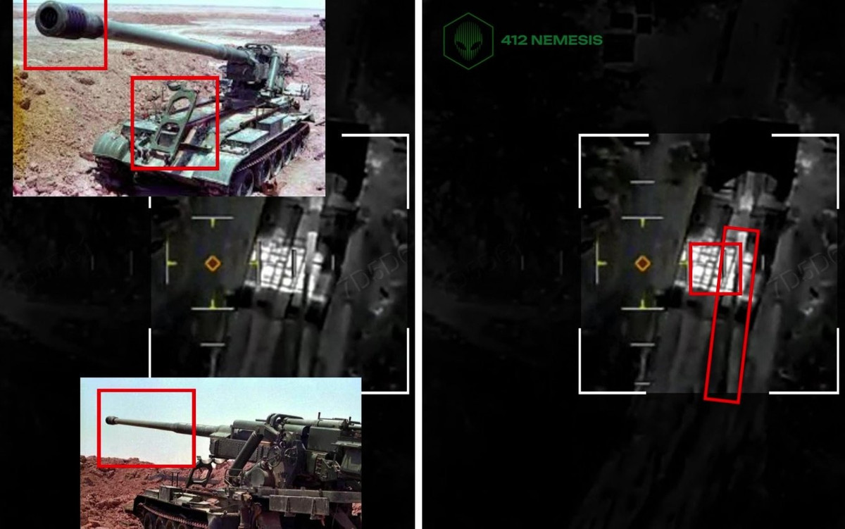 Đoạn phim cho thấy chiếc máy bay không người lái ném quả đạn vào hệ thống pháo binh của Nga, với một số dấu hiệu cho phép xác định mục tiêu là pháo Koksan của Triều Tiên. Do video được quay bằng camera nhiệt, nhiệm vụ này có khả năng được thực hiện vào ban đêm, tại vùng Luhansk phía đông của Ukraine. Ảnh X