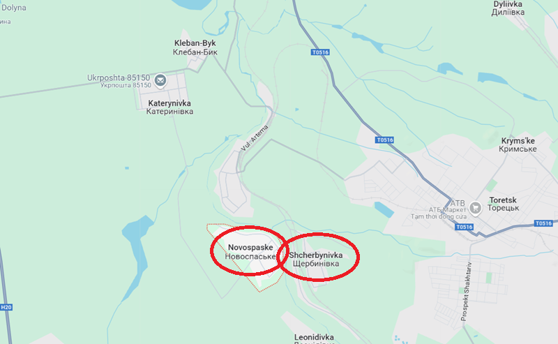 Sau khi bế tắc ở khu vực phía bắc thành phố, quân Nga đã giành được kết quả tại phía tây và nam, lần lượt tái chiếm một con phố. Trong khi đó, quân Ukraine đạt một số bước tiến tại các khu vực lân cận như Shcherbynivka và Petrovka, giành lại nhiều tuyến phố rộng lớn. Ảnh: Google Maps