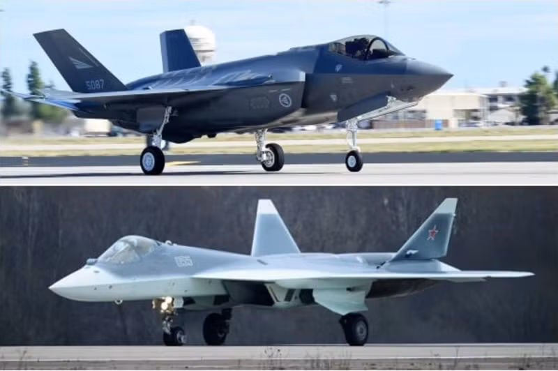 Su-57 đã được xác nhận sẽ xuất hiện lần đầu tiên tại Ấn Độ, trong khi F-35 dự kiến sẽ là một phần của màn trình diễn tĩnh, thể hiện sự hội tụ hiếm hoi của những máy bay tiên tiến này. Ảnh: Defense News