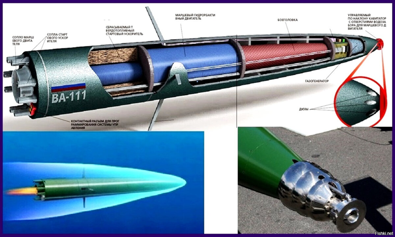 Đến năm 1972, dự án—lúc đó mang mật danh M4—đã bên bờ vực hủy bỏ do trục trặc liên tục. Ngư lôi đã không vượt qua được các cuộc thử nghiệm của nhà nước và nhiều người trong chương trình đã kêu gọi chấm dứt nó. Tuy nhiên, vào tháng 2/1975, một biến thể đã được sửa đổi cuối cùng đã được giới thiệu, mở đường cho VA-111 Shkval tiến vào giai đoạn tiền sản xuất. Ảnh: Dzen