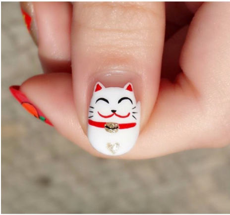  Mẫu sơn móng tay lấy ý tưởng từ mèo may mắn Nhật Bản là gợi ý thú vị cho ngày đầu năm mới.