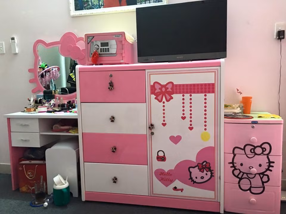 Việc tìm mua phụ kiện Hello Kitty cũng không hề đơn giản chút nào, nhưng đã hạ quyết tâm, Anh Thắng tích cóp dần dần, sau 1 tháng căn phòng đã đầy đủ tất cả mọi thứ như ý muốn của vợ. Từ tủ quần áo, bàn trang điểm, rèm cửa, chăn ga gối đệm…. Tổng chi phí đầu tư cho căn phòng được Anh Thắng tiết lộ khoảng 5 triệu. Số tiền tuy không lớn nhưng tình yêu của anh dành cho vợ thật khiến người ta cảm động.