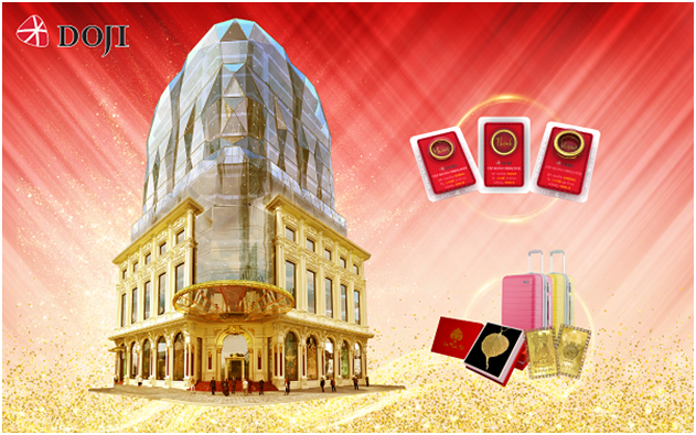 Mung khanh thanh DOJI Tower, tang ngay hang chuc luong vang 999.9