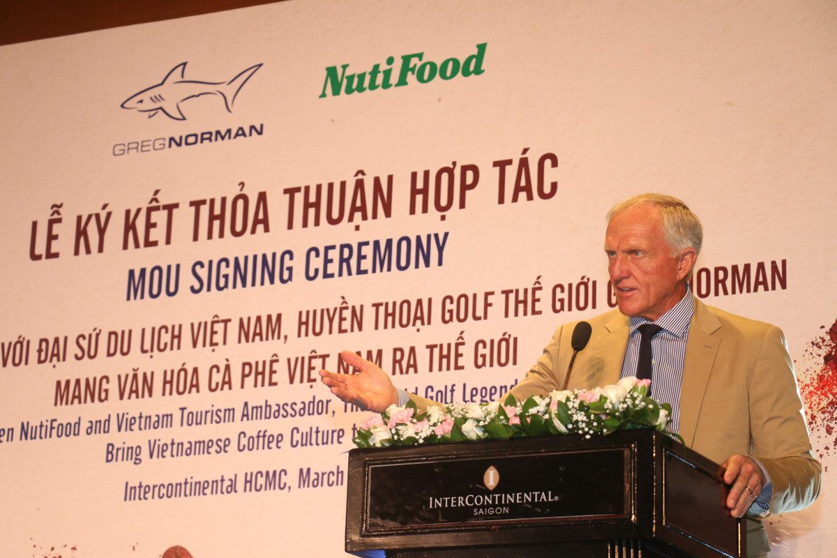 Nutifood hop tac cung huyen thoai golf Greg Norman mang van hoa cafe Viet ra the gioi-Hinh-3