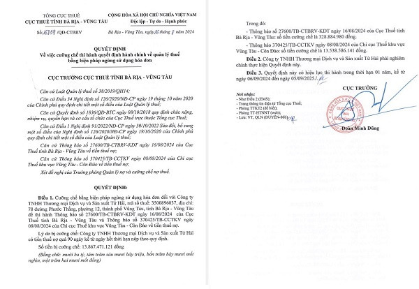 BR-VT: Cong ty Tu Hai no gan 14 ty dong tien thue