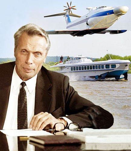 Rostislav Alexeyev là cha đẻ vũ khí kỳ dị - Ekranoplan - một sự kết hợp giữa máy bay và tàu thủy đã tạo ra tàu đệm khí độc nhất vô nhị trên thế giới. Nguồn ảnh: Tass