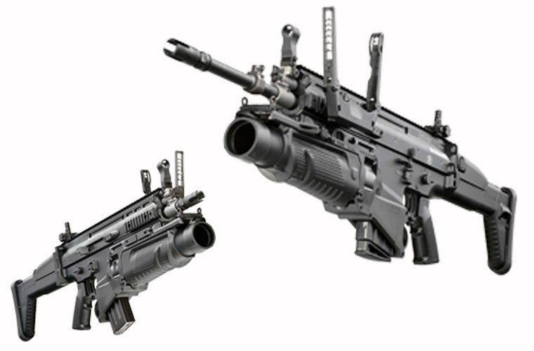 Khi hoạt động độc lập, súng sẽ được gắn vào bộ khung với ray Picatinny ở 4 phía, giúp trang bị thêm đèn pin chiến thuật, đèn laser hay các hệ thống ngắm khác bên cạnh thước ngắm gập quen thuộc. Mặc dù độ chính khi sử dụng thước ngắm gập là khá cao, tuy nhiên xạ thủ vẫn có thể cải thiện bằng cách lắp thêm các loại kính ngắm quang học chuyên dụng như trên M32.