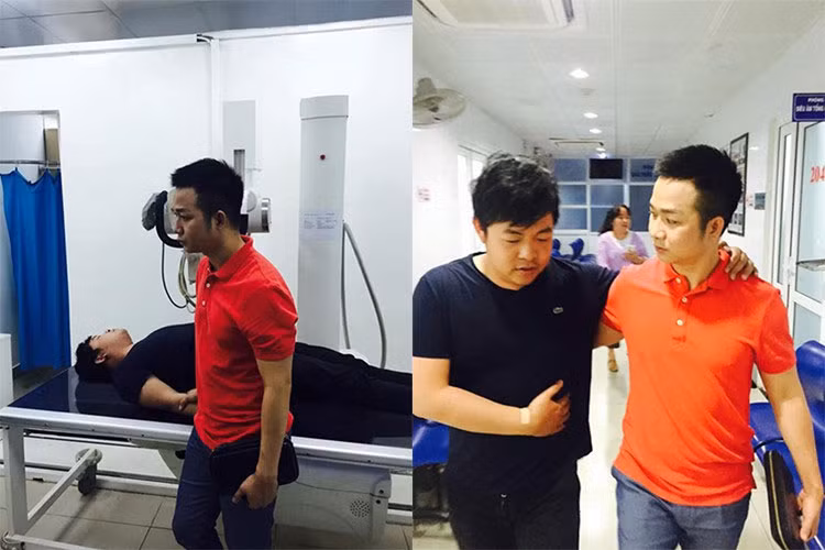 Năm 2016, Quang Lê bị ngất xỉu tại nhà riêng và được đi cấp cứu. Bác sĩ kết luận anh bị suy nhược cơ thể do làm việc quá sức. Ảnh: FBNV