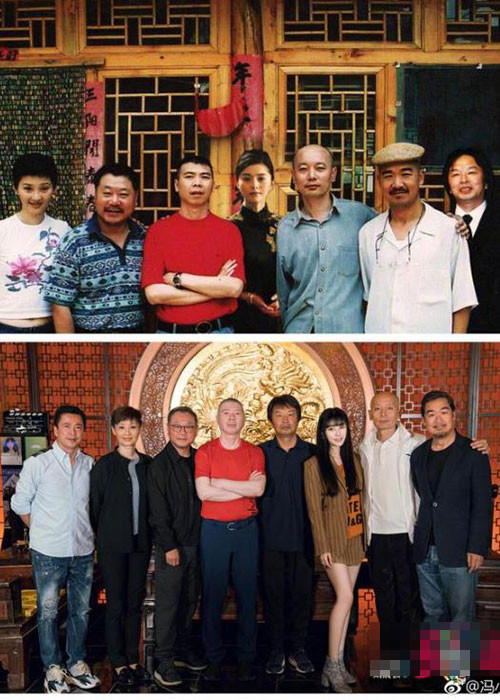 Đạo diễn Phùng Tiểu Cương từng chia sẻ hình ảnh ê-kíp phim phần 1 và phần 2. Sau 15 năm, Phạm Băng Băng vẫn giữ được nhan sắc trẻ trung. Ảnh: Weibo