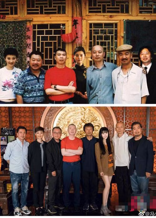 Đạo diễn Phùng Tiểu Cương từng chia sẻ hình ảnh ê-kíp phim phần 1 và phần 2. Sau 15 năm, Phạm Băng Băng vẫn giữ được nhan sắc trẻ trung. Ảnh: Weibo