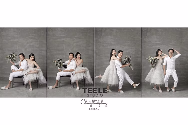 Chụp ảnh cưới, cặp đôi diễn viên phim "49 ngày" cũng quyết định tạo dáng với dép tổ ong. Ảnh: Chungthanhphong