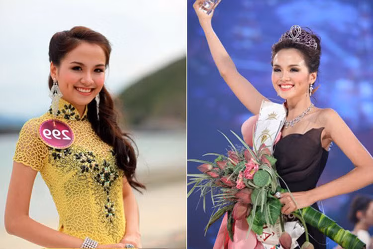 Ở độ tuổi 20, Hoa hậu Diễm Hương giành vương miện Hoa hậu Thế giới người Việt 2010. Ảnh: Danviet