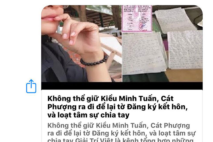 Gần đây, Cát Phượng tỏ ra rất bức xúc trước một trang mạng trên Youtube có nội dung cắt ghép nhảm nhí nói cô ra đi vì không thể giữ được Kiều Minh Tuấn.