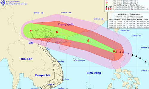 Sieu bao Mangkhut giat tren cap 17, chinh thuc vao Bien Dong