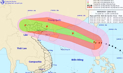 Sieu bao Mangkhut giat tren cap 17, chinh thuc vao Bien Dong