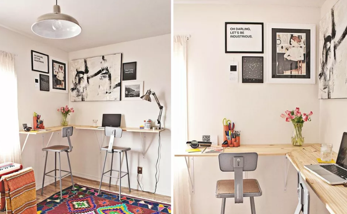 Hãy biến góc nhỏ của ngôi nhà thành nơi làm việc của bạn và bạn đời của mình.