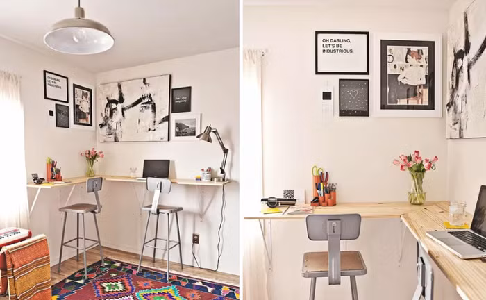 Hãy biến góc nhỏ của ngôi nhà thành nơi làm việc của bạn và bạn đời của mình.