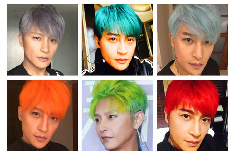 Nam diễn viên liên tục thay đổi màu tóc. Nhiều người ví anh là Lady Gaga phiên bản Trung Quốc. Ảnh: Sina