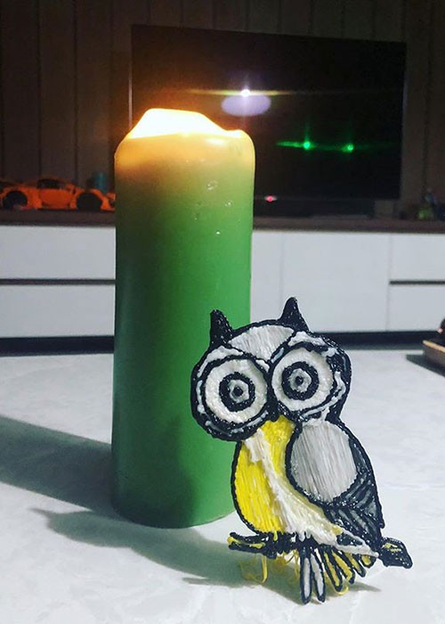 Mới đây, Cường Đô la còn tự tay làm mô hình cú mèo để dành tặng bạn gái. Nhận được quà, Đàm Thu Trang khoe với bạn bè. Cô chia sẻ, bạn trai nói cô giống như cú mèo dễ thương. Ảnh: Instagram