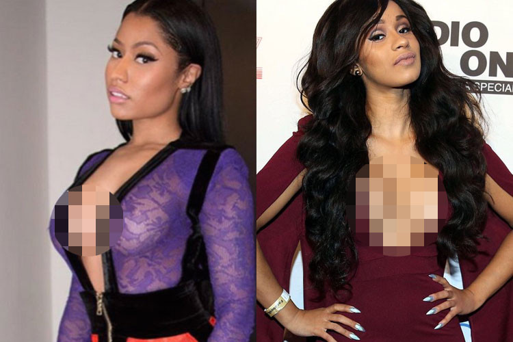 Trước khi lấn sân ca hát, Cardi là một vũ công thoát y còn Nicki gặt hái thành công khá muộn sau thời gian dài theo đuổi âm nhạc. Ảnh: Twitter