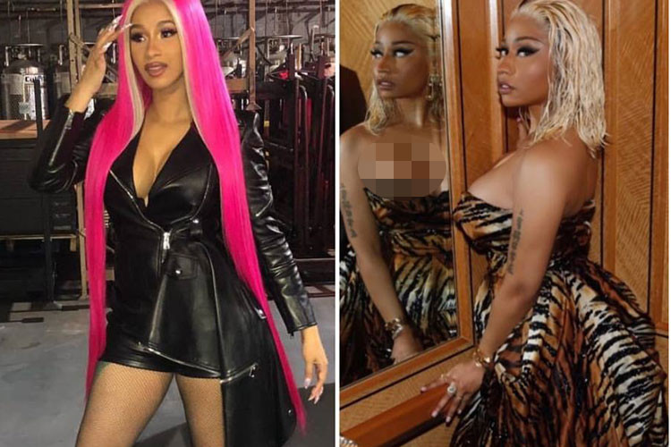 Cardi ra về với một cục u trên trán, mái tóc giả bị mất một bên. Ảnh: Instagram