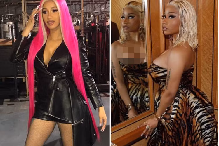 Cardi ra về với một cục u trên trán, mái tóc giả bị mất một bên. Ảnh: Instagram