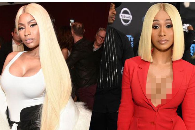 Cardi sinh năm 1992, kém Nicki đến 10 tuổi. Tháng 7 vừa qua, Cardi hạ sinh con gái đầu lòng. Ảnh: harpersbazaar