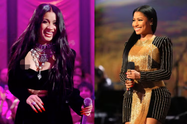 Tuy nhiên theo nguồn tin của TMZ, Cardi tiến đến phía bàn của Nicki để làm rõ việc Nicki có tung tin đồn thất thiệt về cô hay không. Ảnh: Getty