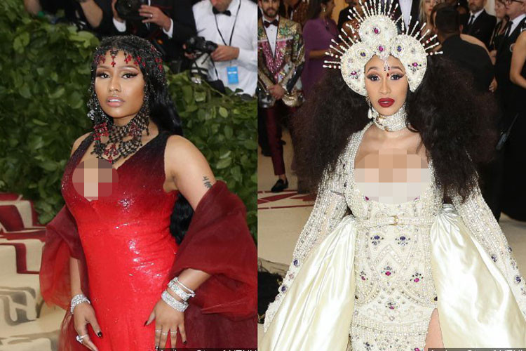 Cardi B và Nicki Minaj từng khá thân thiết. Cả hai đều là nữ rapper gợi cảm. Ảnh: Getty