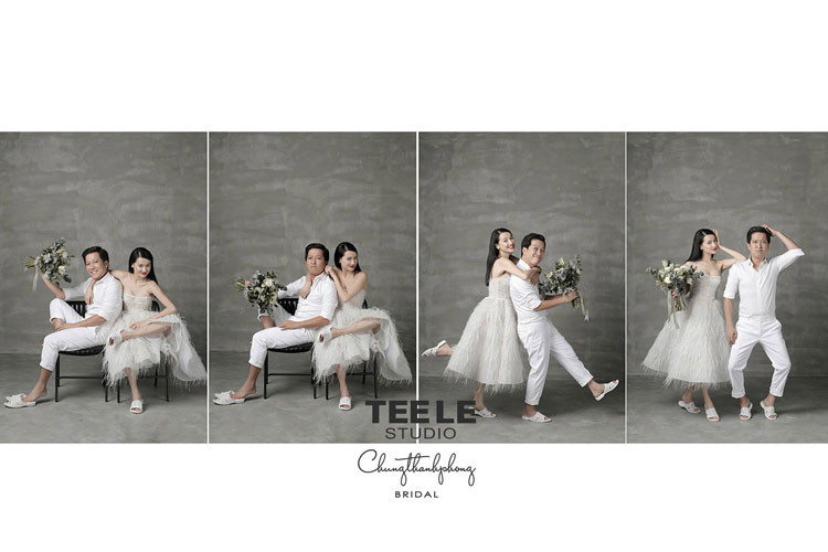 Những khoảnh khắc cô dâu, chú rể đi dép tổ ong, tạo dáng bá đạo bên nhau khiến fans thích thú.