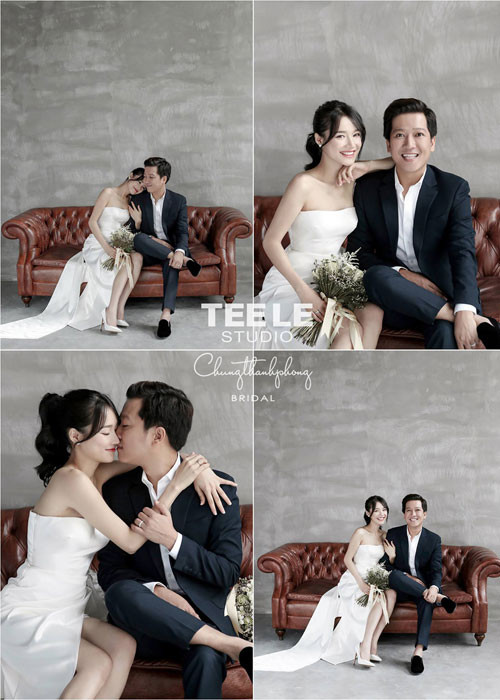 Nhã Phương và Trường Giang chọn phong cách trẻ trung, nhí nhảnh cho bộ ảnh cưới của mình.