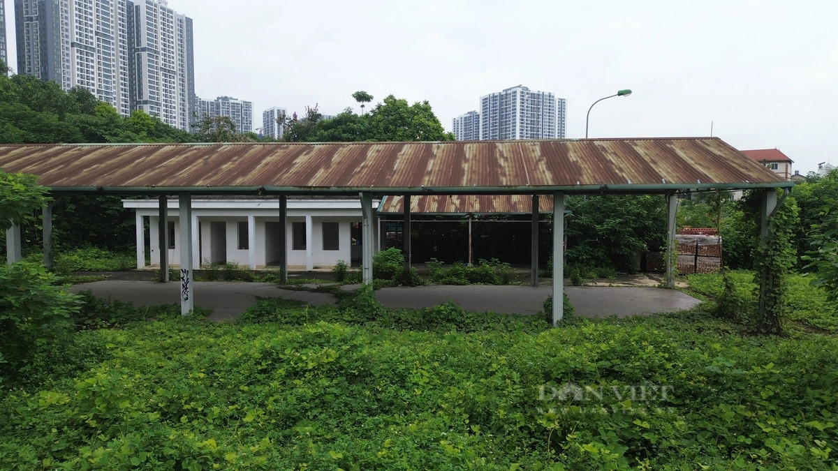 Hệ thống nhà quản lý, bảo vệ và một dãy chợ đã xuống cấp. (Ảnh: Dân Việt).