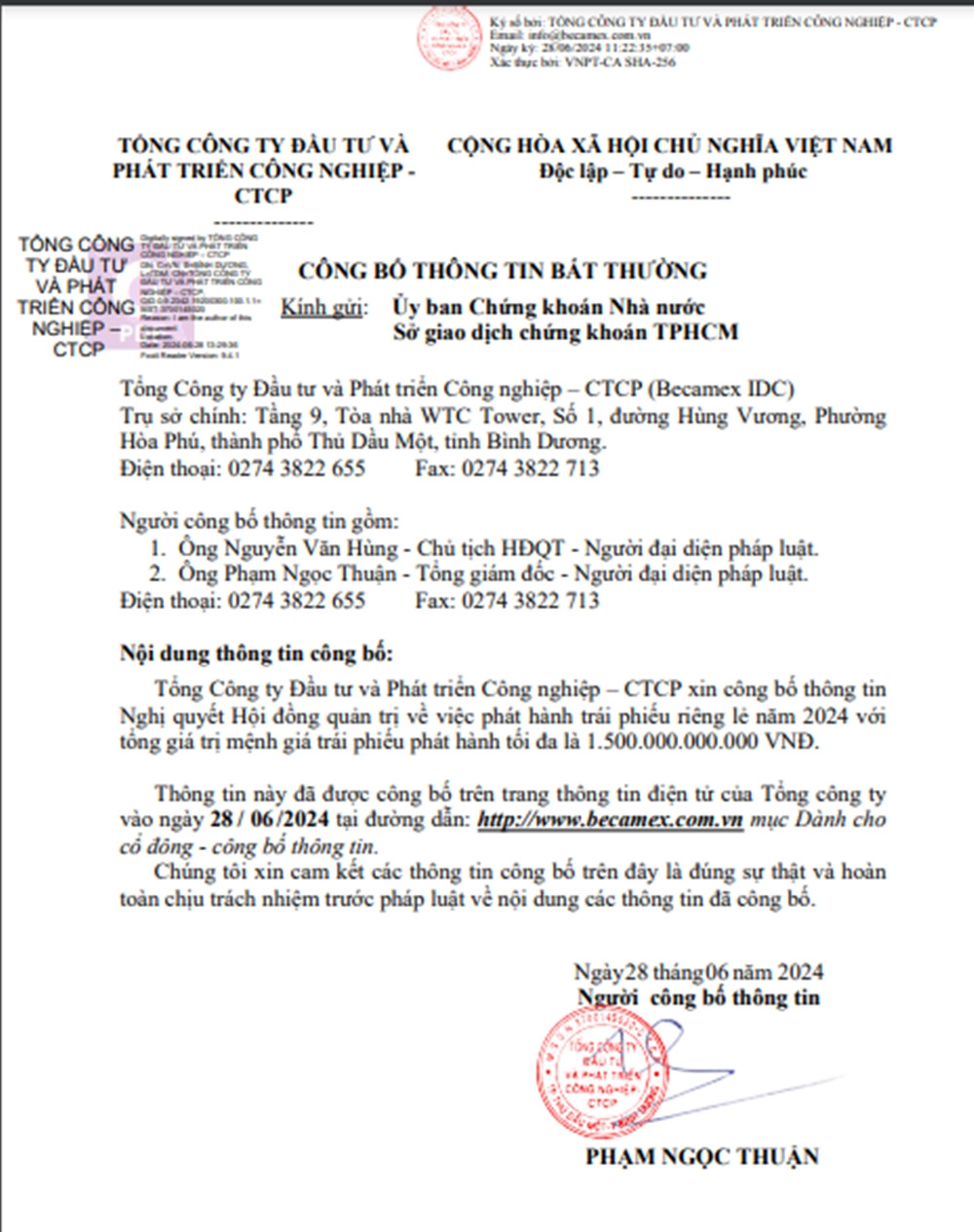 Muốn huy động 1.500 tỷ đồng trái phiếu, Becamex đang làm ăn sao? Muon huy dong 1.500 ty dong trai phieu, Becamex dang lam an sao?