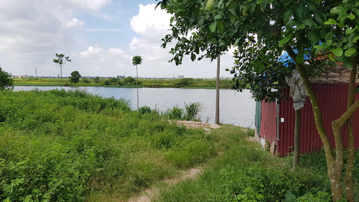 Bên cạnh vị trí nghi chôn xác anh C. có một căn lều dựng tạm.