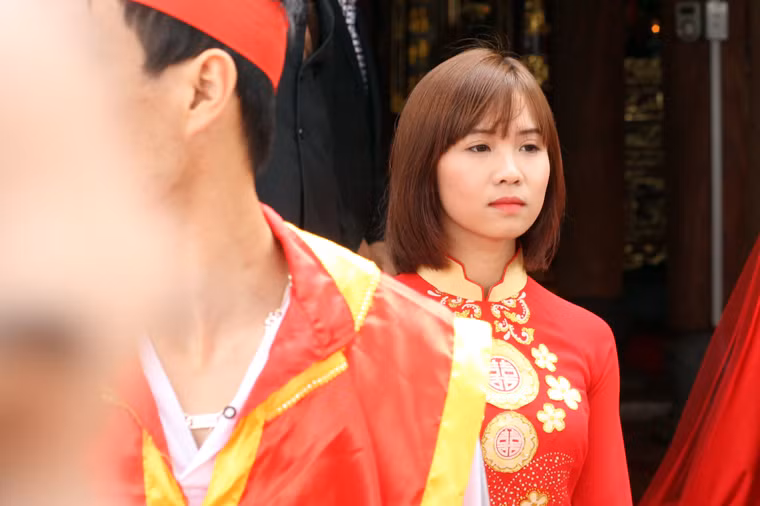 Các thế hệ trẻ ở xã Thụy Lâm cũng hào hứng tham gia lễ hội để hiểu thêm về nét độc đáo của lễ hội mà ít nơi nào có được.