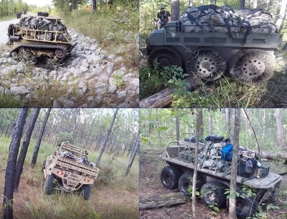 Nhưng theo từng nhiệm vụ, robot sẽ có nhiều cấu hình khác nhau như với cơ cấu 4x4, 6x6 hoặc 8x8 bánh hơi, đặc biệt loại bánh chống đạn. Khi cần, robot có thể kéo theo thùng để tăng khối lượng chuyên chở.