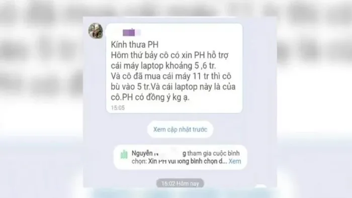 Tạm ngưng đứng lớp giáo viên vận động phụ huynh mua laptop Tam ngung dung lop giao vien van dong phu huynh mua laptop